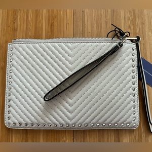 Rebecca Minkoff Edie wristlet clutch in putty